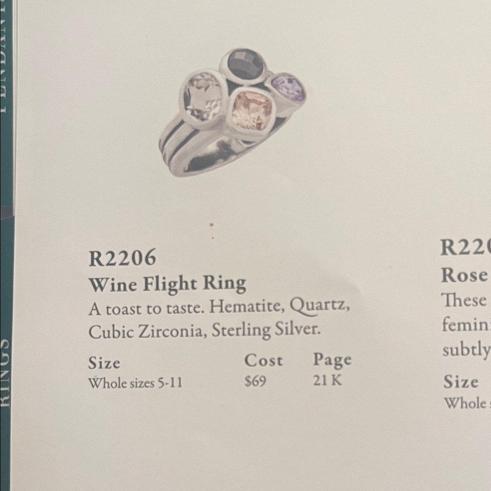 Multi-Stone Silver Cocktail Ring - Clear, Black, … - image 4